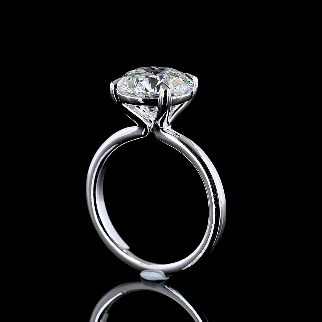 4.08 Cts 14k White Gold Round Shape Solitaire Ring - Image 2