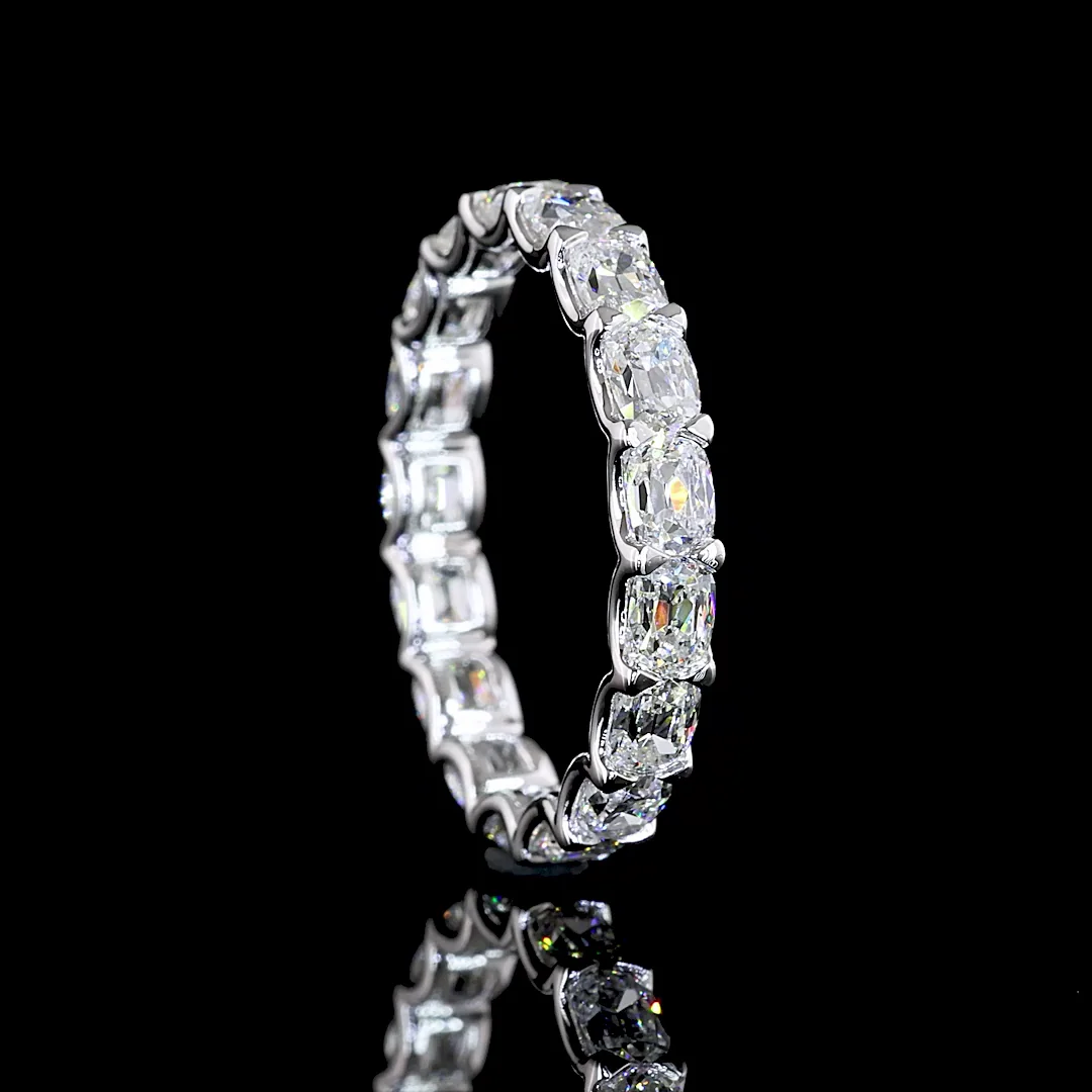 2.48 Cts 14k White Gold Antique Cushion Shape Eternity Band Eternity Band - Image 2