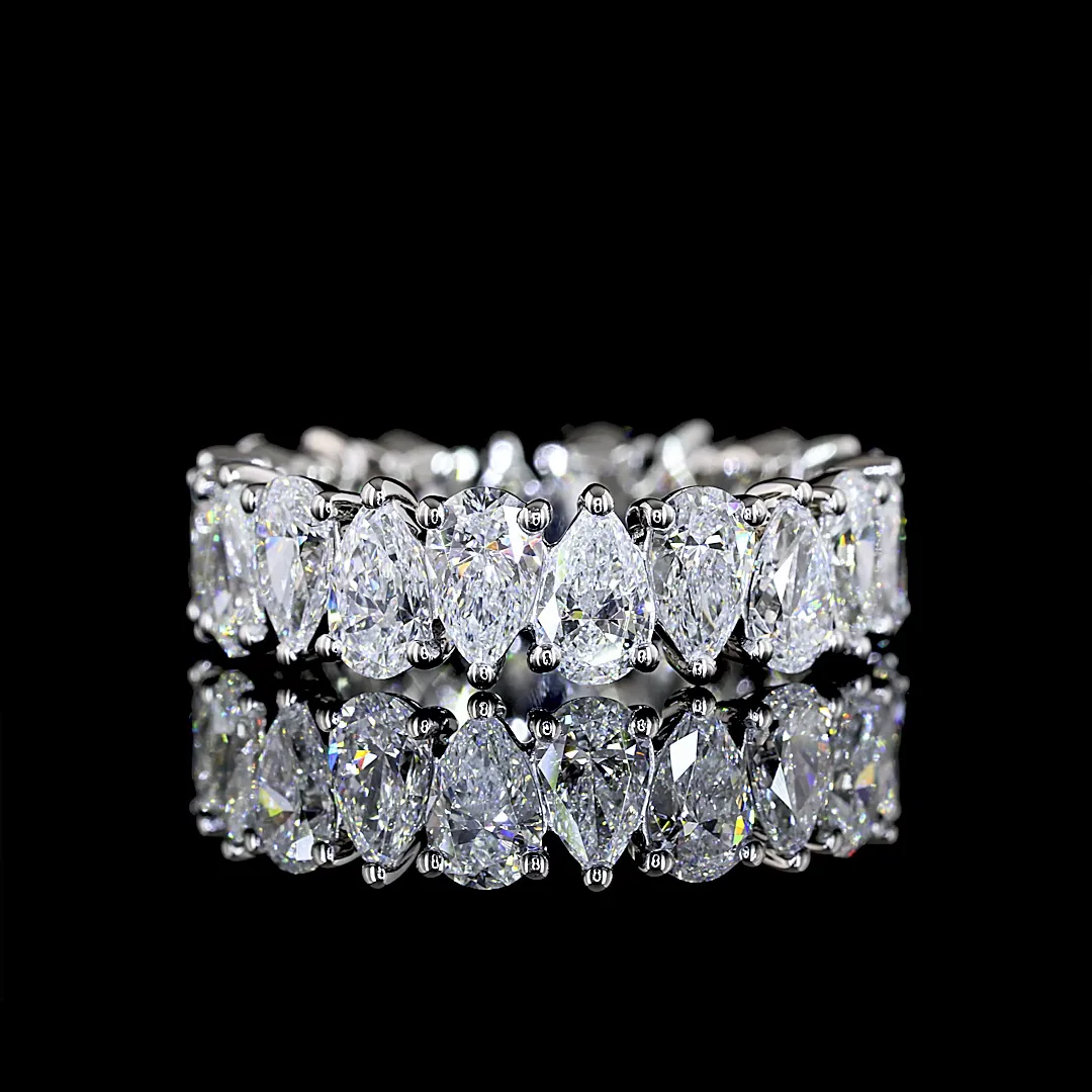 4.11 Cts Platinum Pear Shape Eternity Band Eternity Band - Video