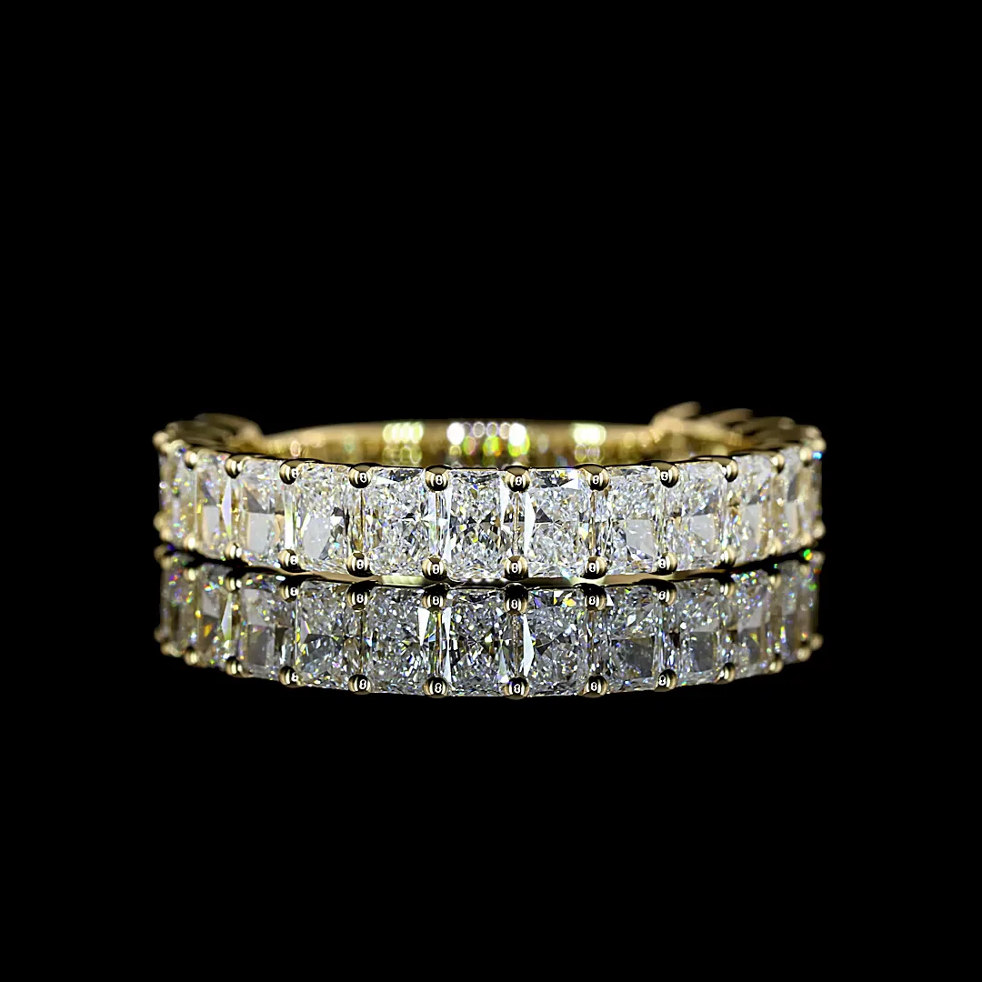 1.92 Cts 14k Yellow Gold Radiant Shape 3/4 Band Eternity Band - Image 3