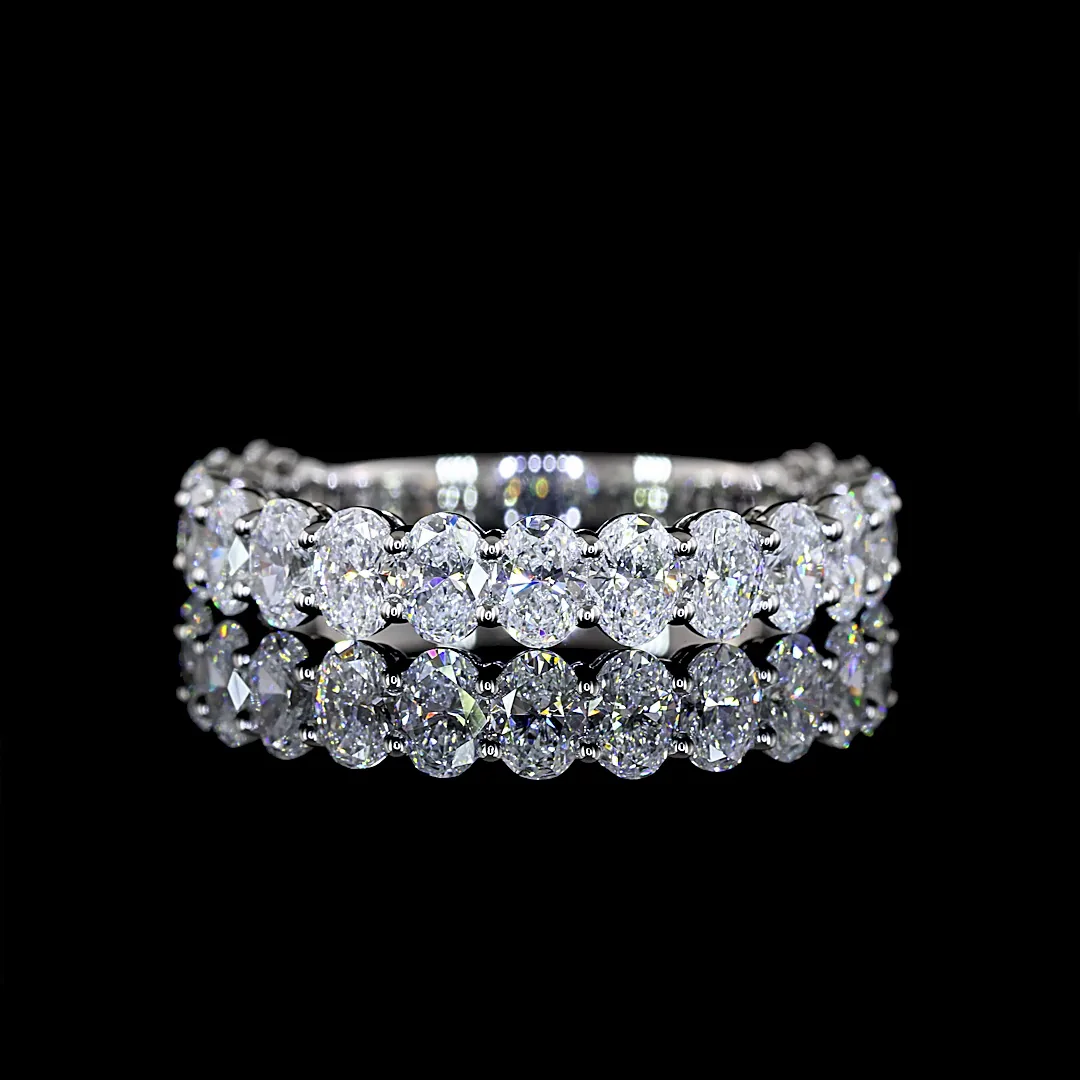 1.84 Cts Platinum Oval Shape 3/4 Band Eternity Band - Image 3
