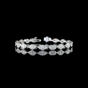 9.68 Cts 14k White Gold Oval Shape Station Bracelet - Video