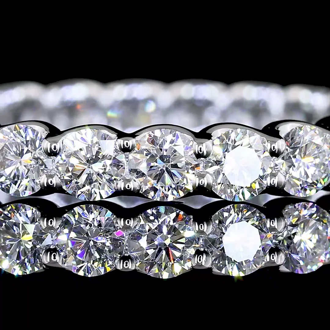 1.15 Cts 14k White Gold Round Shape Eternity Band Eternity Band - Image 3