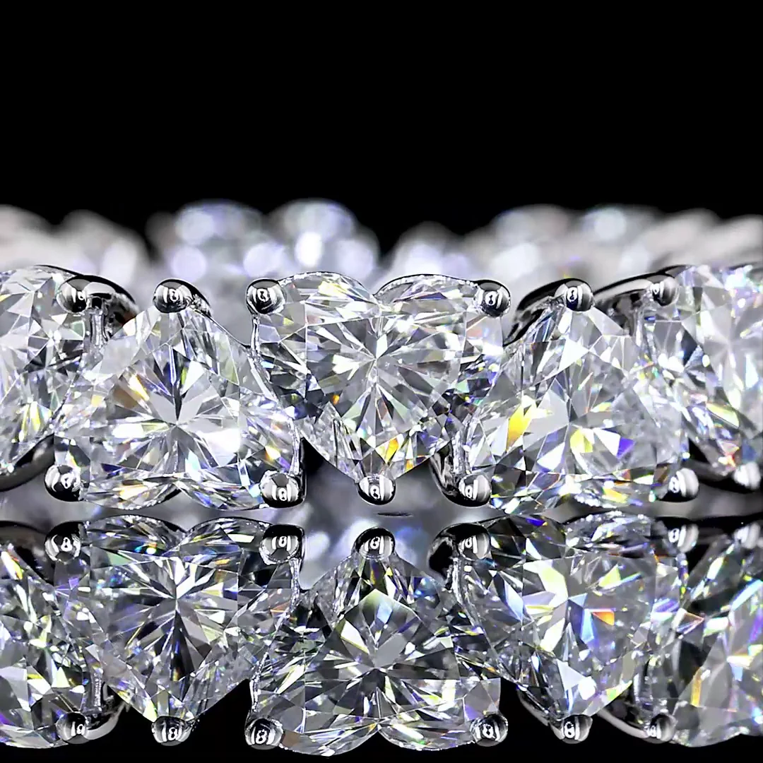 4.34 Cts 14k White Gold Heart Shape Eternity Band Eternity Band - Image 3