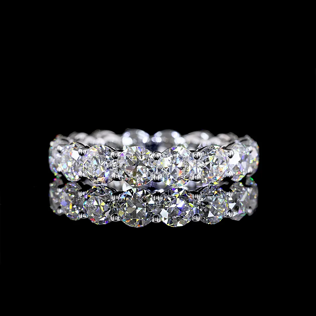 5.02 Cts 14k White Gold Old European Brilliant Shape Eternity Band Eternity Band - Video