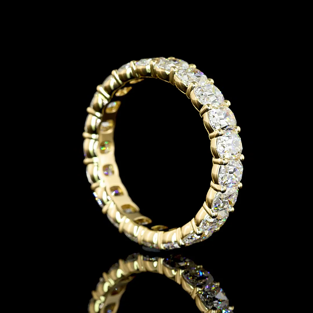 3.63 Cts 14k Yellow Gold Antique Cushion Shape Eternity Band Eternity Band - Image 2