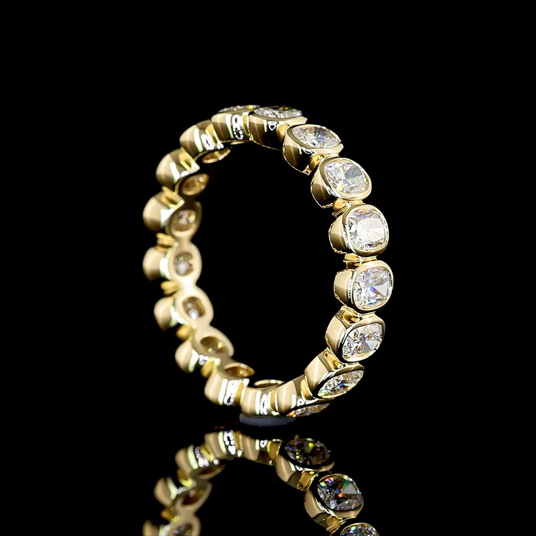 1.61 Cts 14k Yellow Gold Cushion Brilliant Shape Eternity Band Eternity Band - Image 2