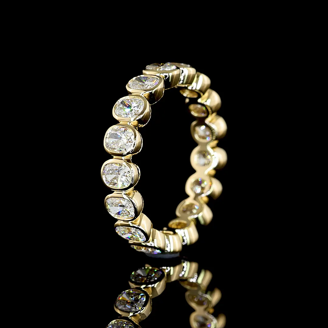 1.61 Cts 14k Yellow Gold Cushion Brilliant Shape Eternity Band Eternity Band - Image 4