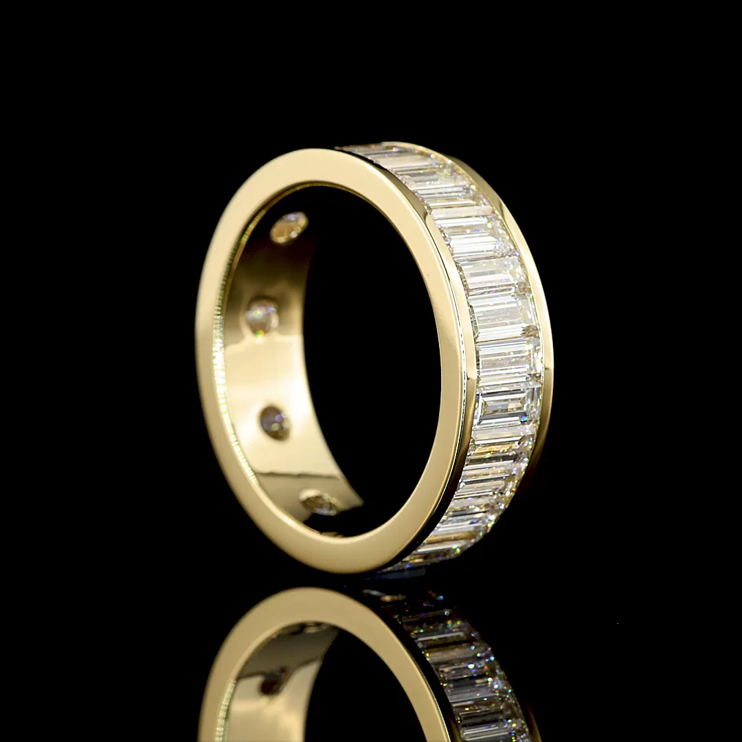 3.69 Cts 14k Yellow Gold Baguette Shape Eternity Band Eternity Band - Image 2