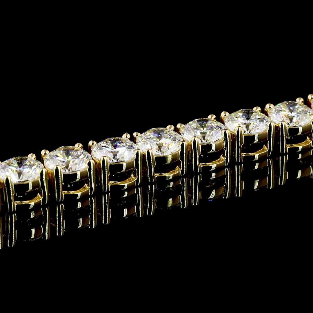 0.43 Cts 14k Yellow Gold Round Shape Tennis Bracelet - Image 4