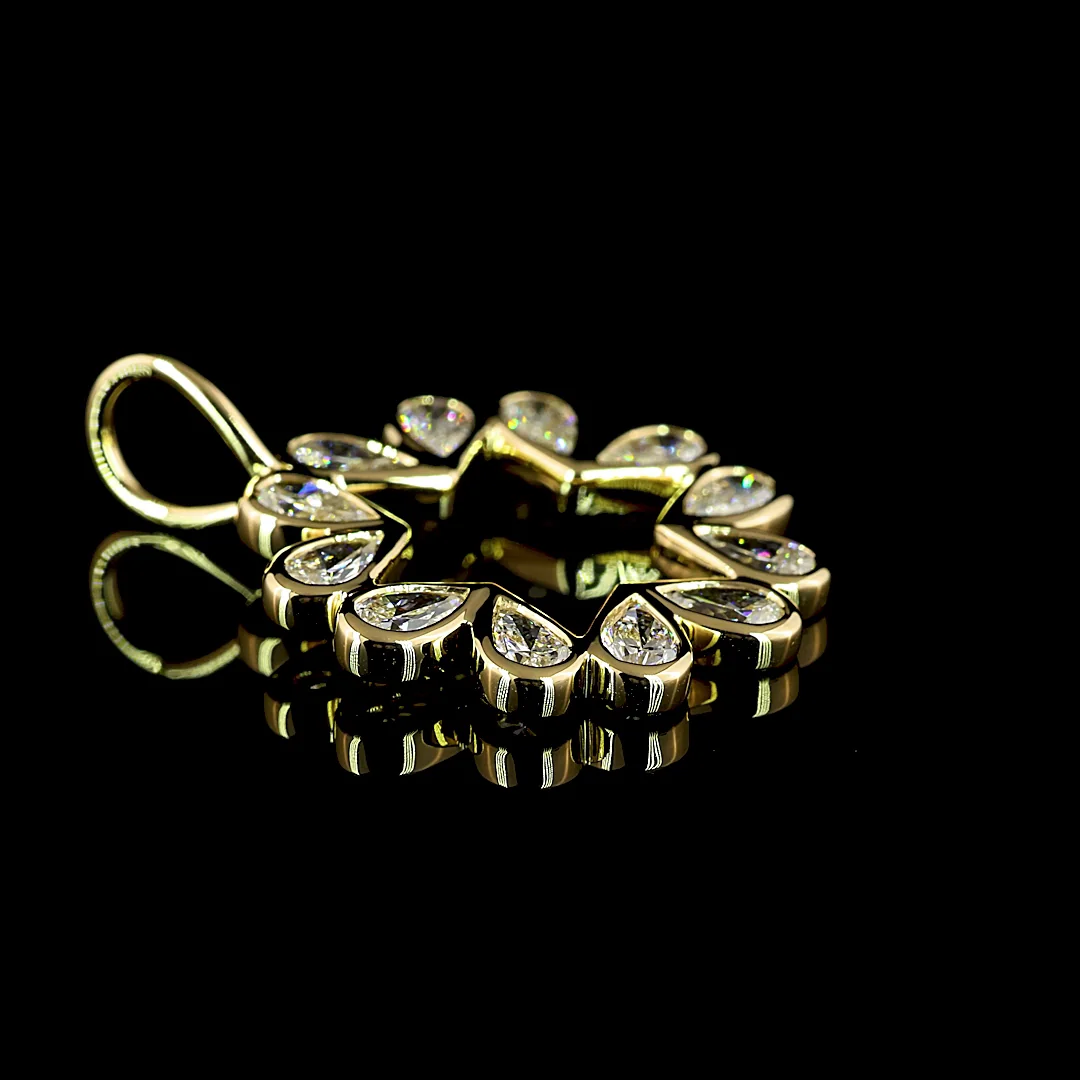 1.26 Cts 14k Yellow Gold Pear Shape Pendant Pendant - Video