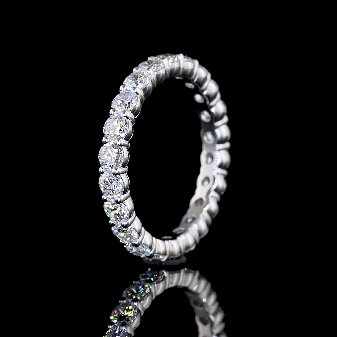 1.37 Cts 18k White Gold Round Shape Eternity Band Eternity Band - Image 4