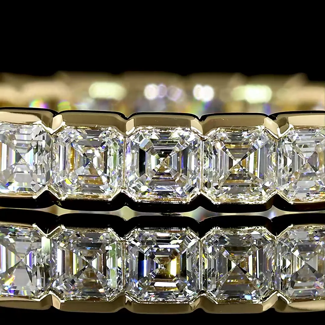 1.82 Cts 14k Yellow Gold Asscher Shape Eternity Band Eternity Band - Image 3