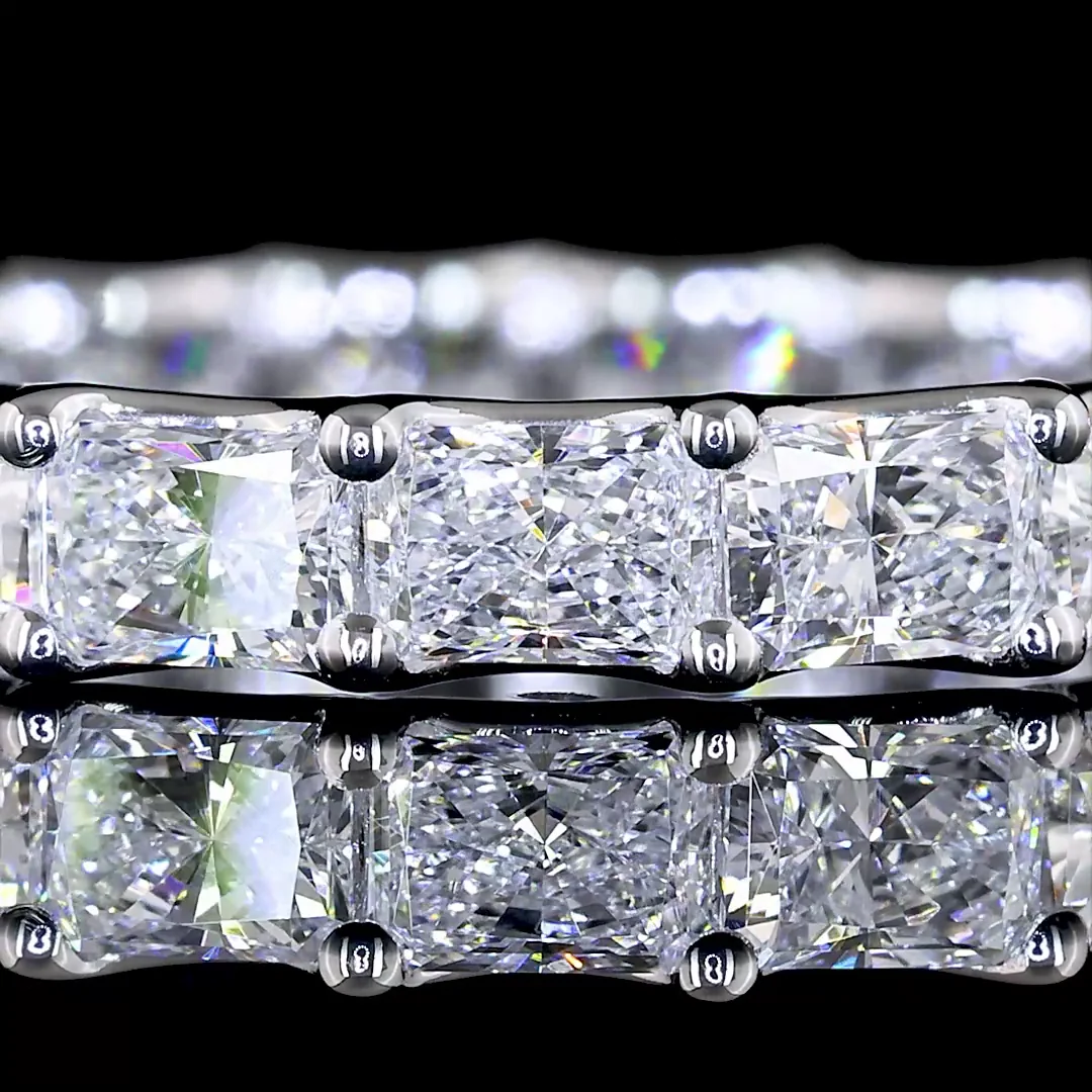 1.92 Cts 18k White Gold Radiant Shape Eternity Band Eternity Band - Image 3