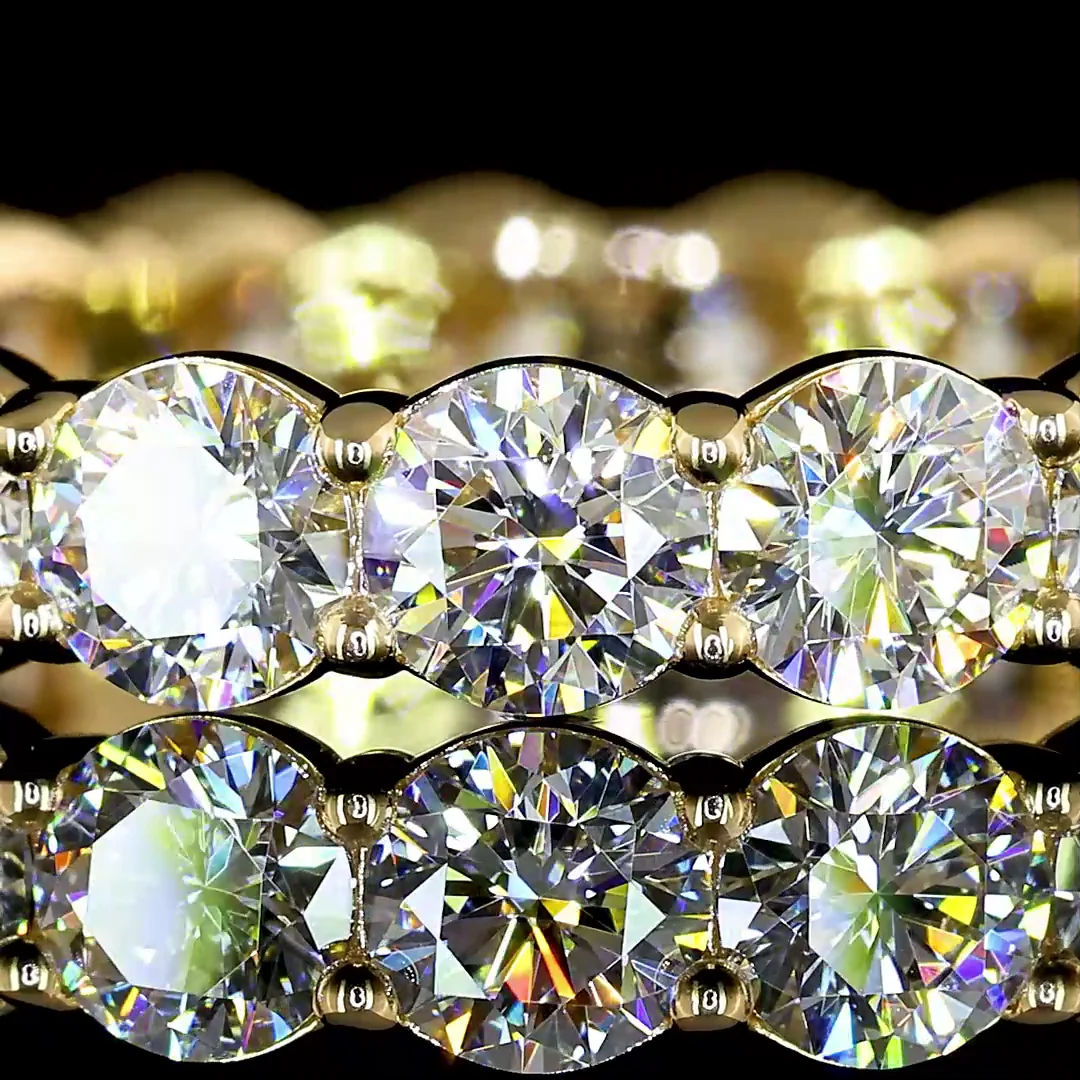 2.65 Cts 18k Yellow Gold Round Shape Eternity Band Eternity Band - Image 3