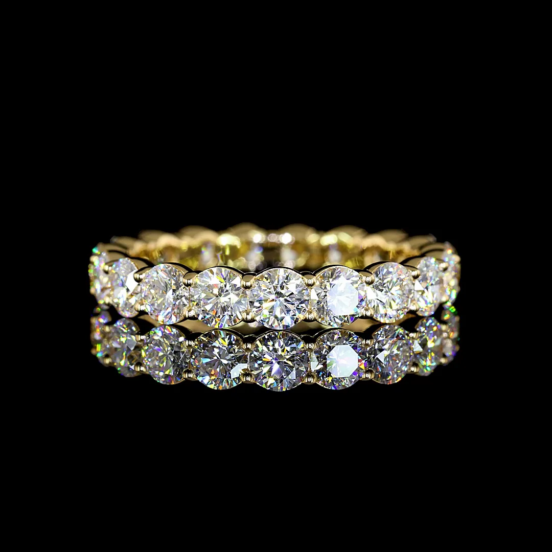 2.65 Cts 18k Yellow Gold Round Shape Eternity Band Eternity Band - Video