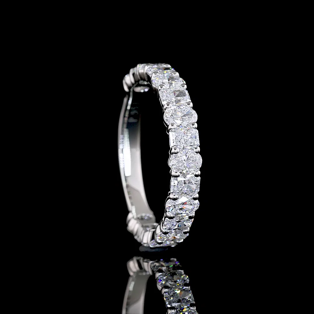 1.64 Cts Platinum Mix Shape 3/4 Band Eternity Band - Image 2