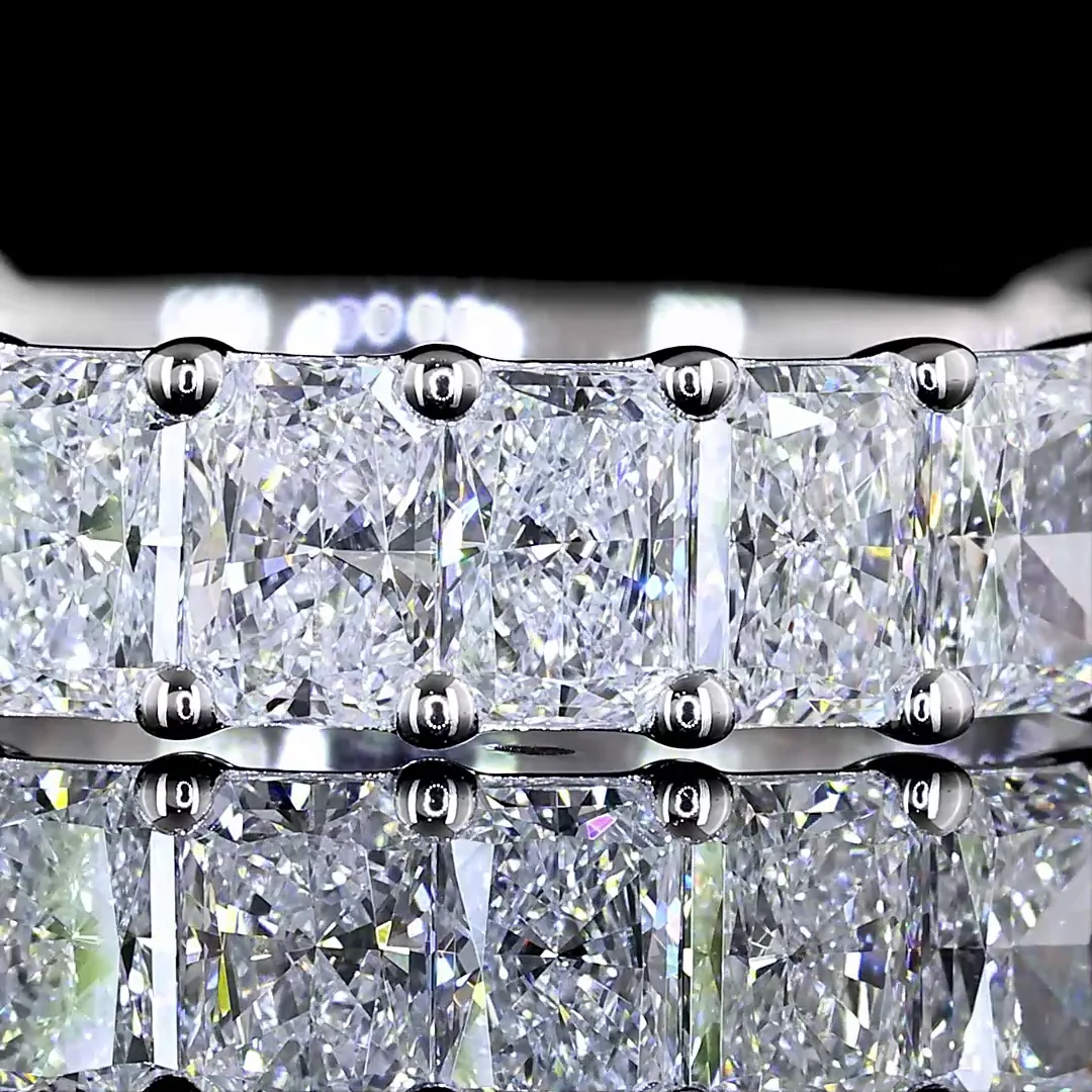 1.9 Cts 14k White Gold Radiant Shape 3/4 Band Eternity Band - Image 3