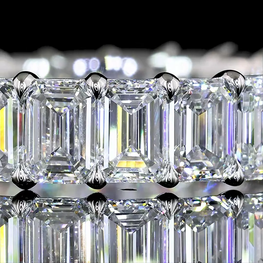 5.15 Cts Platinum Emerald Shape Eternity Band Eternity Band - Image 3