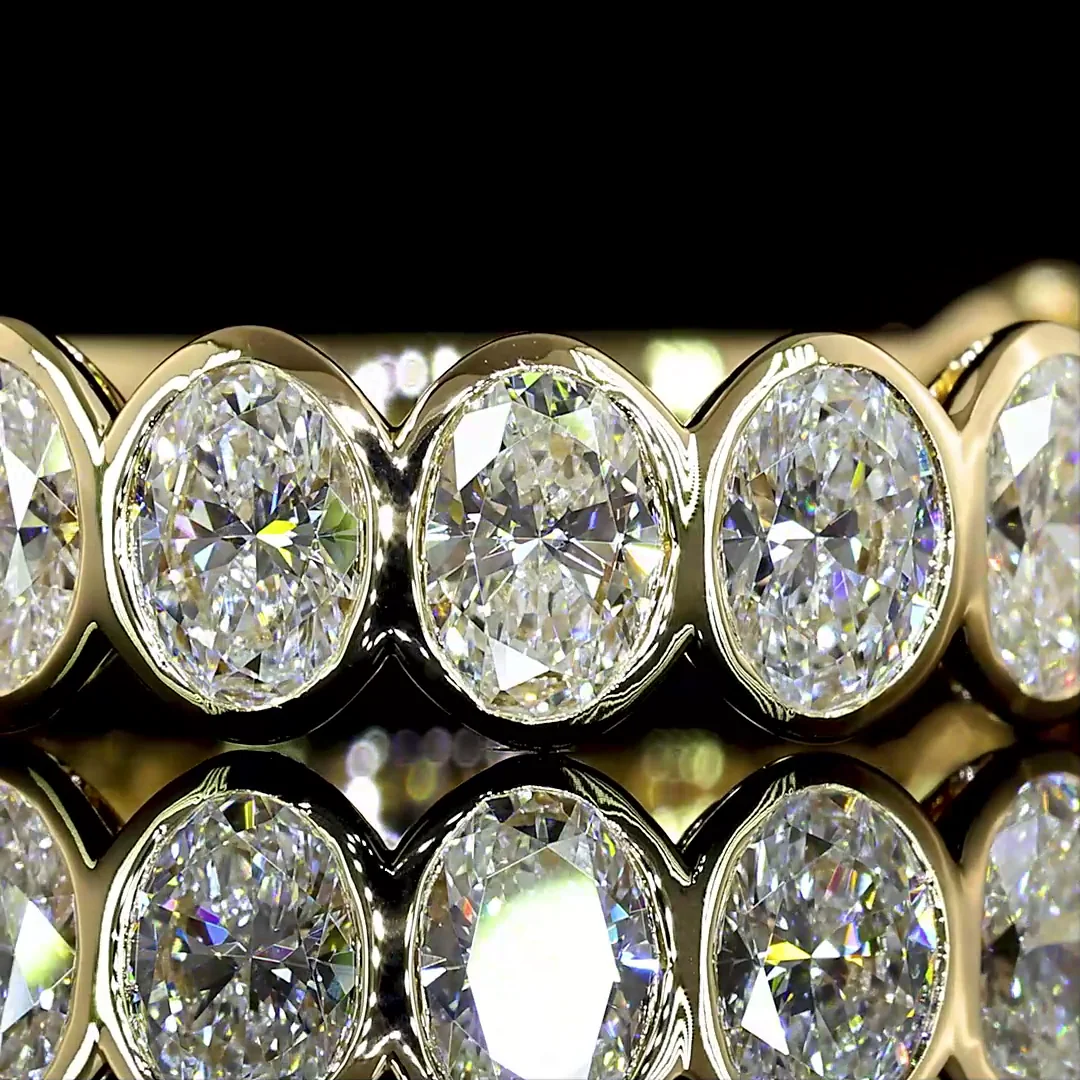 2.05 Cts 14k Yellow Gold Oval Shape 3/4 Band Eternity Band - Image 3