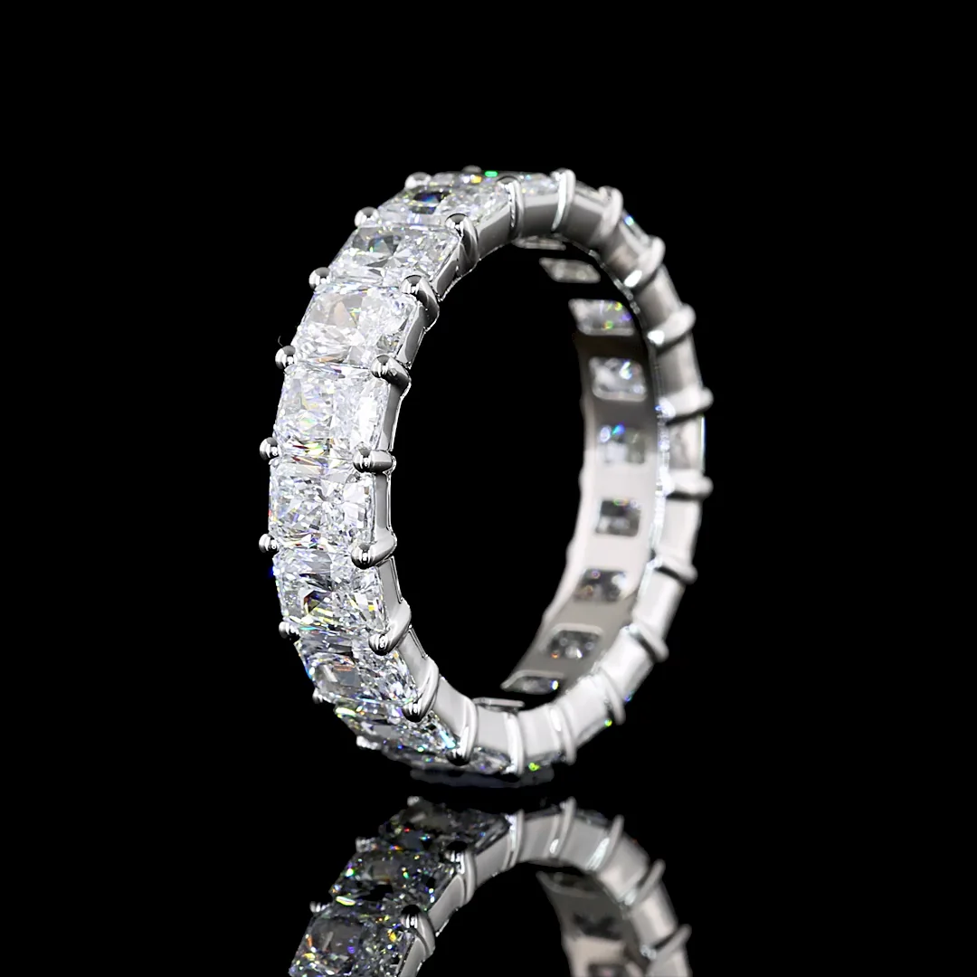 3.76 Cts Platinum Radiant Shape Eternity Band Eternity Band - Image 4