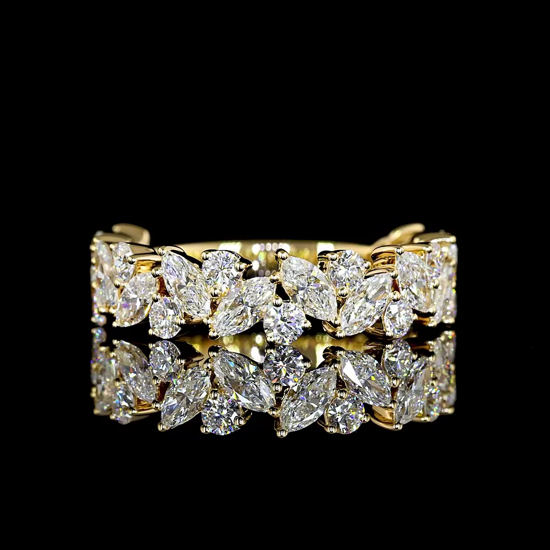 1.27 Cts 18k Yellow Gold Mix Shape 3/4 Band Eternity Band - Video