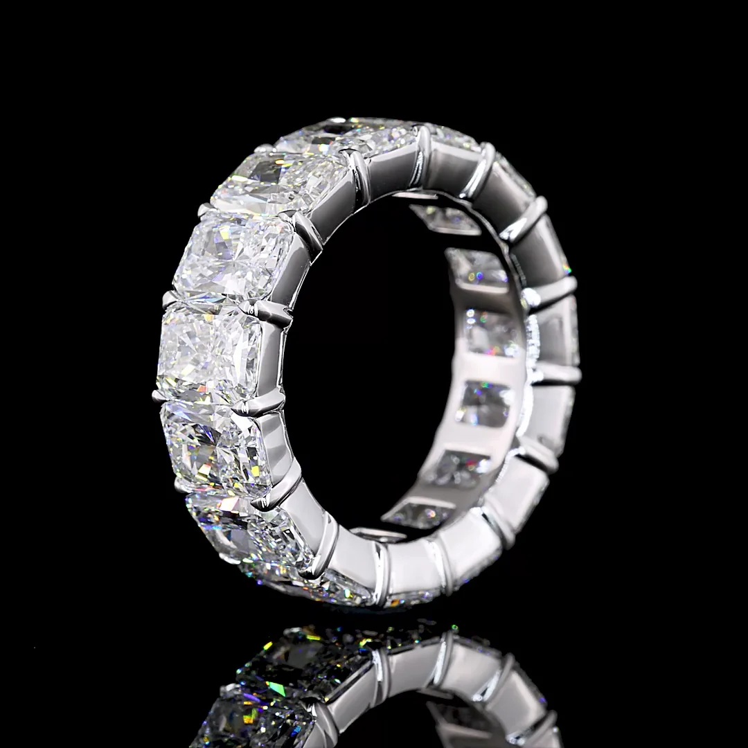 10.52 Cts 14k White Gold Radiant Shape Eternity Band Eternity Band - Image 4
