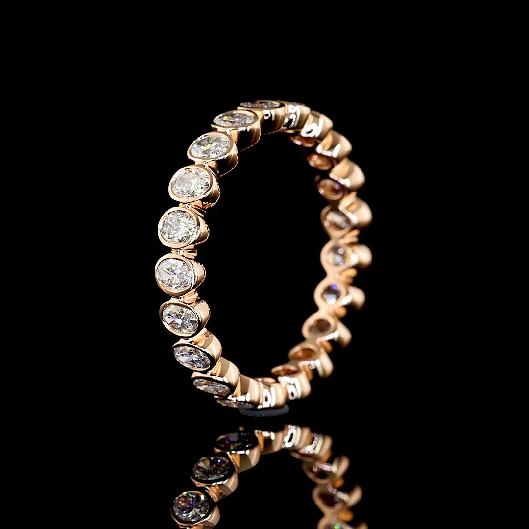 1.09 Cts 14k Rose Gold Oval Shape Eternity Band Eternity Band - Image 4