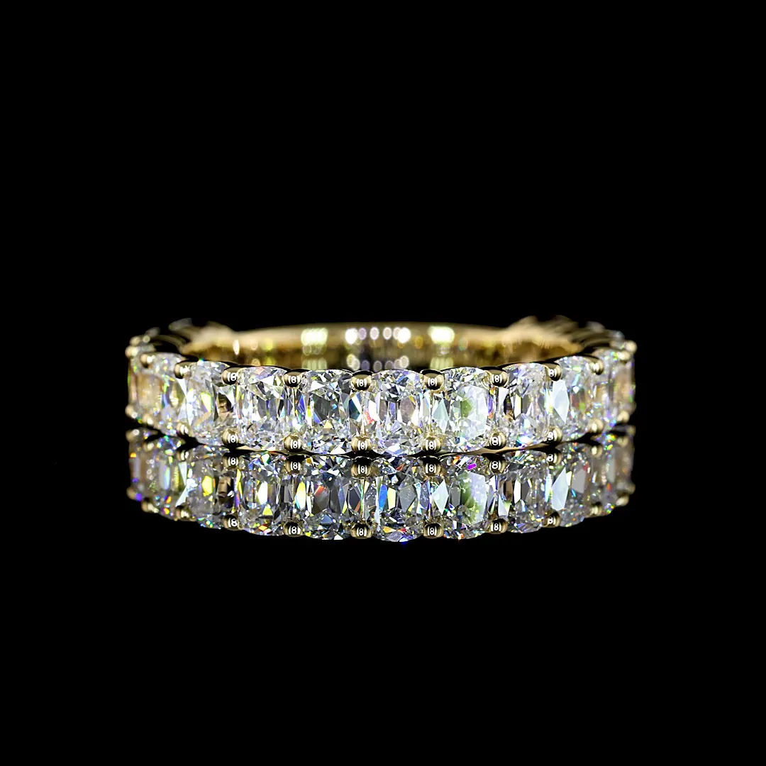 1.85 Cts 14k Yellow Gold Antique Cushion Shape 3/4 Band Eternity Band - Video