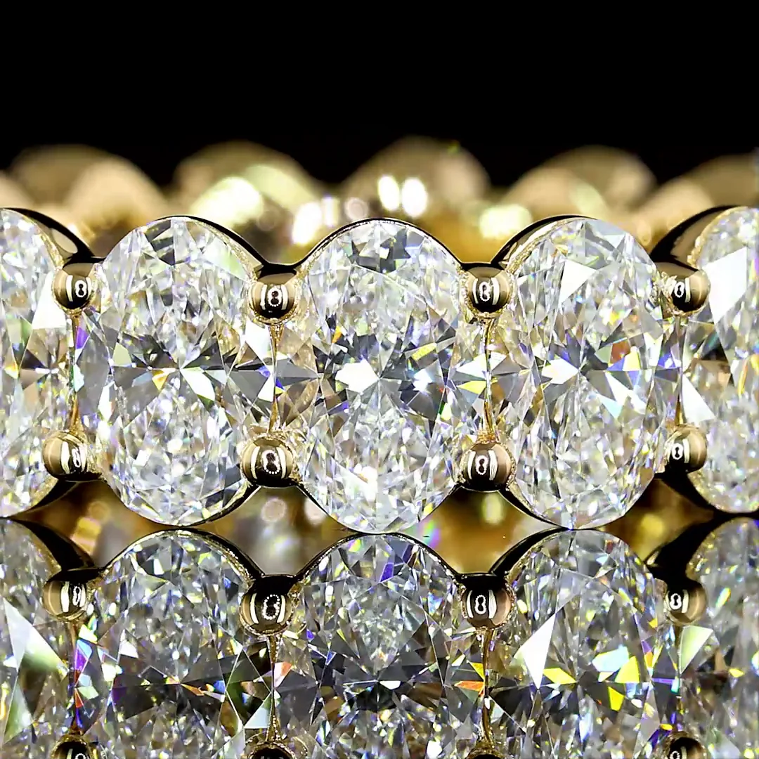 4.24 Cts 18k Yellow Gold Oval Shape Eternity Band Eternity Band - Image 3