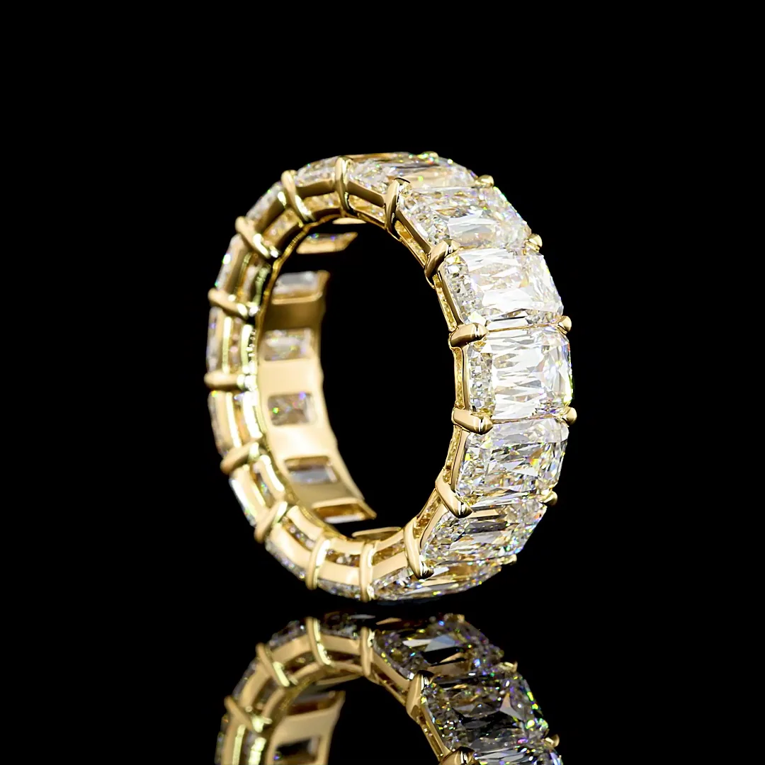 9.87 Cts 18k Yellow Gold Radiant Modified Shape Eternity Band Eternity Band - Image 2