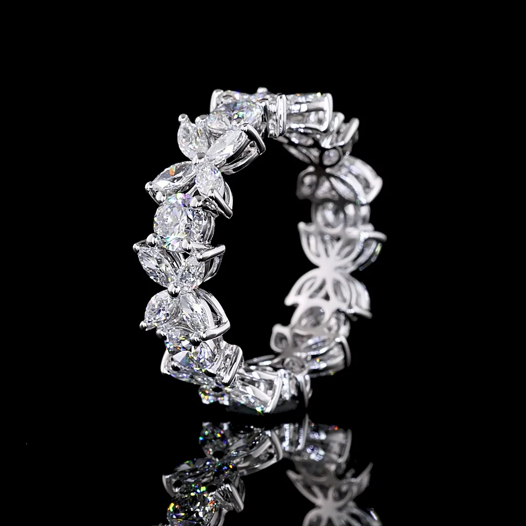 2 Cts 18k White Gold Mix Shape Eternity Band Eternity Band - Image 4