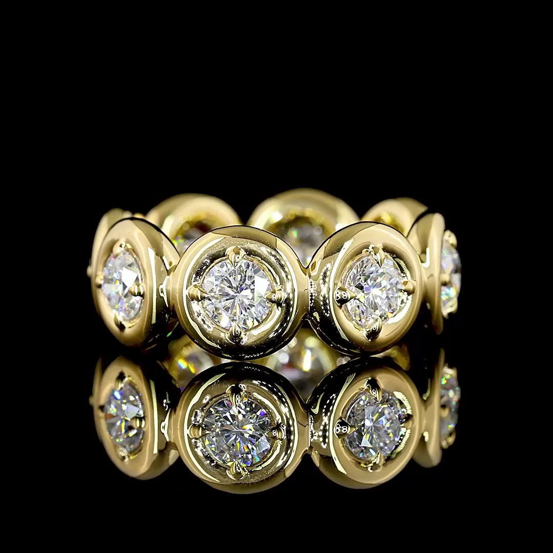 2.04 Cts 14k Yellow Gold Round Shape Eternity Band Eternity Band - Image 3