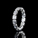 1.34 Cts Platinum Emerald Shape Eternity Band Eternity Band - Image 4