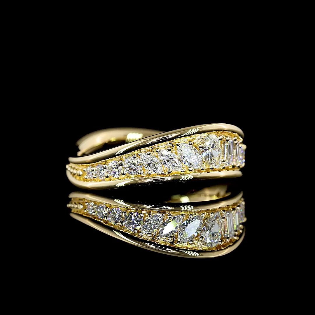 0.57 Cts 14k Yellow Gold Mix Shape Special Eternity Band - Image 2