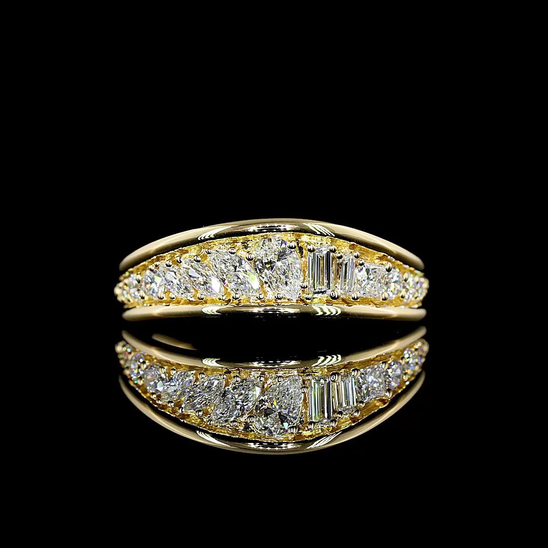0.57 Cts 14k Yellow Gold Mix Shape Special Eternity Band - Video