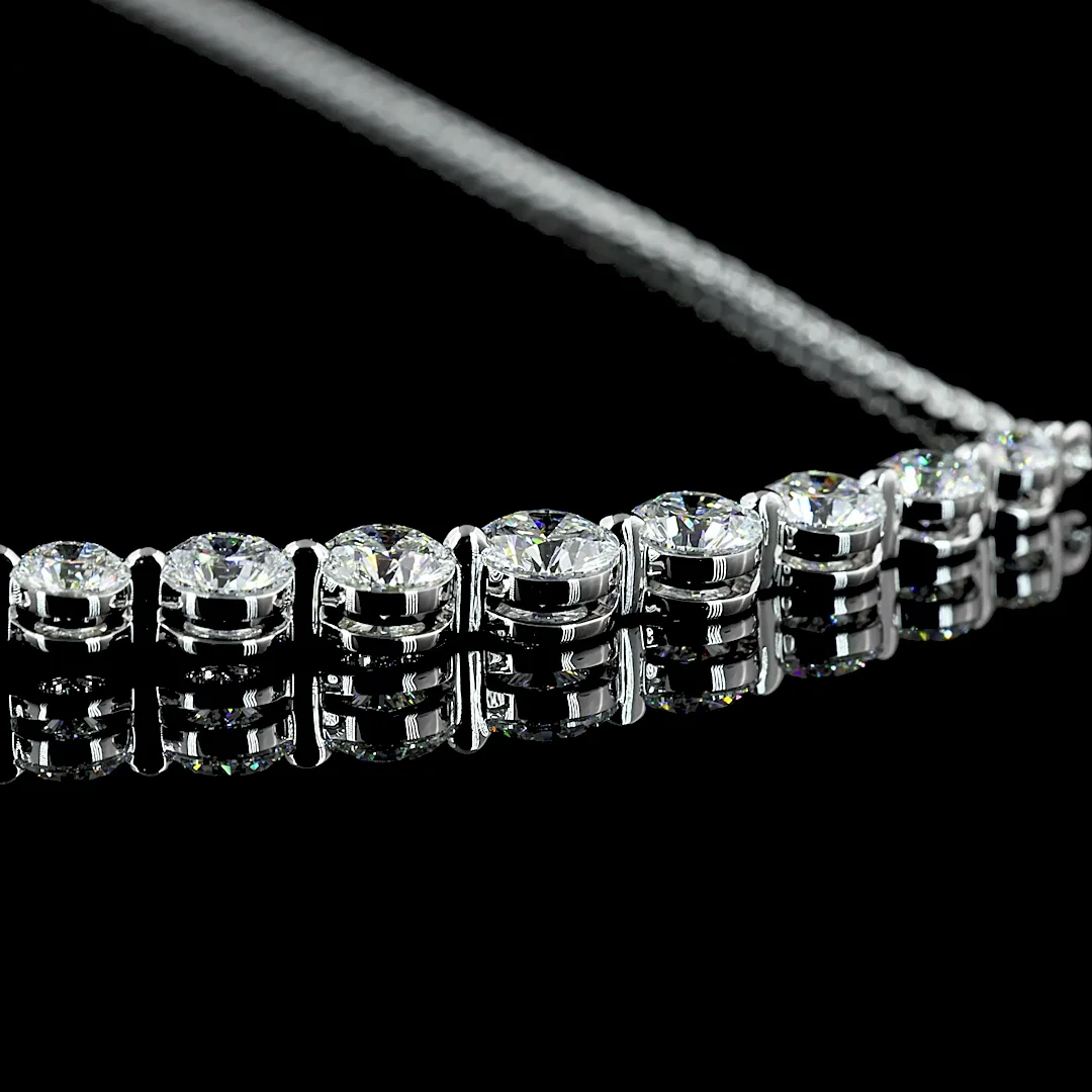 1 Cts 14k White Gold Round Shape Riviera Pendant - Image 2