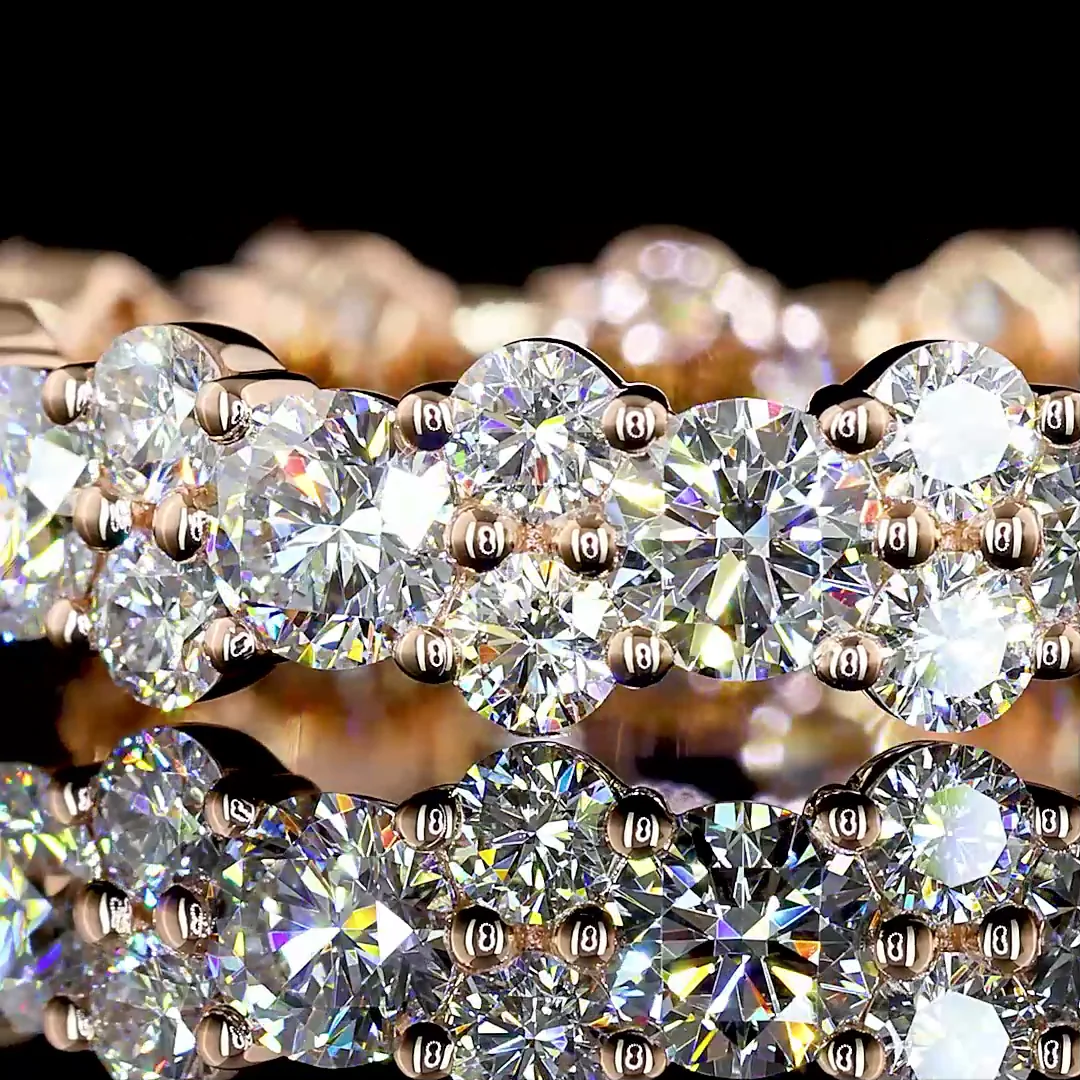 3.04 Cts 14k Rose Gold Round Shape Eternity Band Eternity Band - Image 3