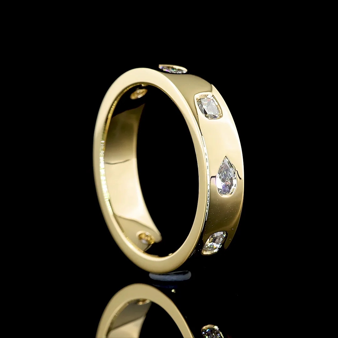 0.56 Cts 14k Yellow Gold Mix Shape Eternity Band Eternity Band - Image 2