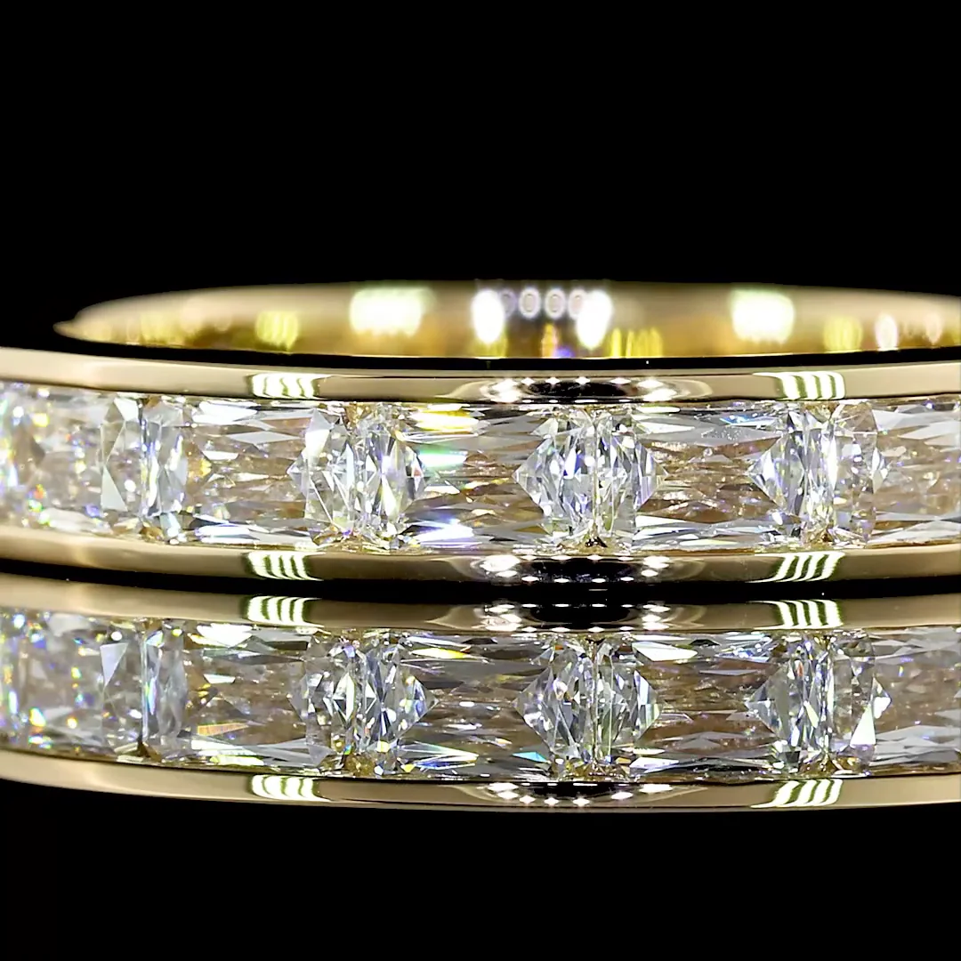 1.28 Cts 14k Yellow Gold Radiant Modified Shape Eternity Band Eternity Band - Image 3