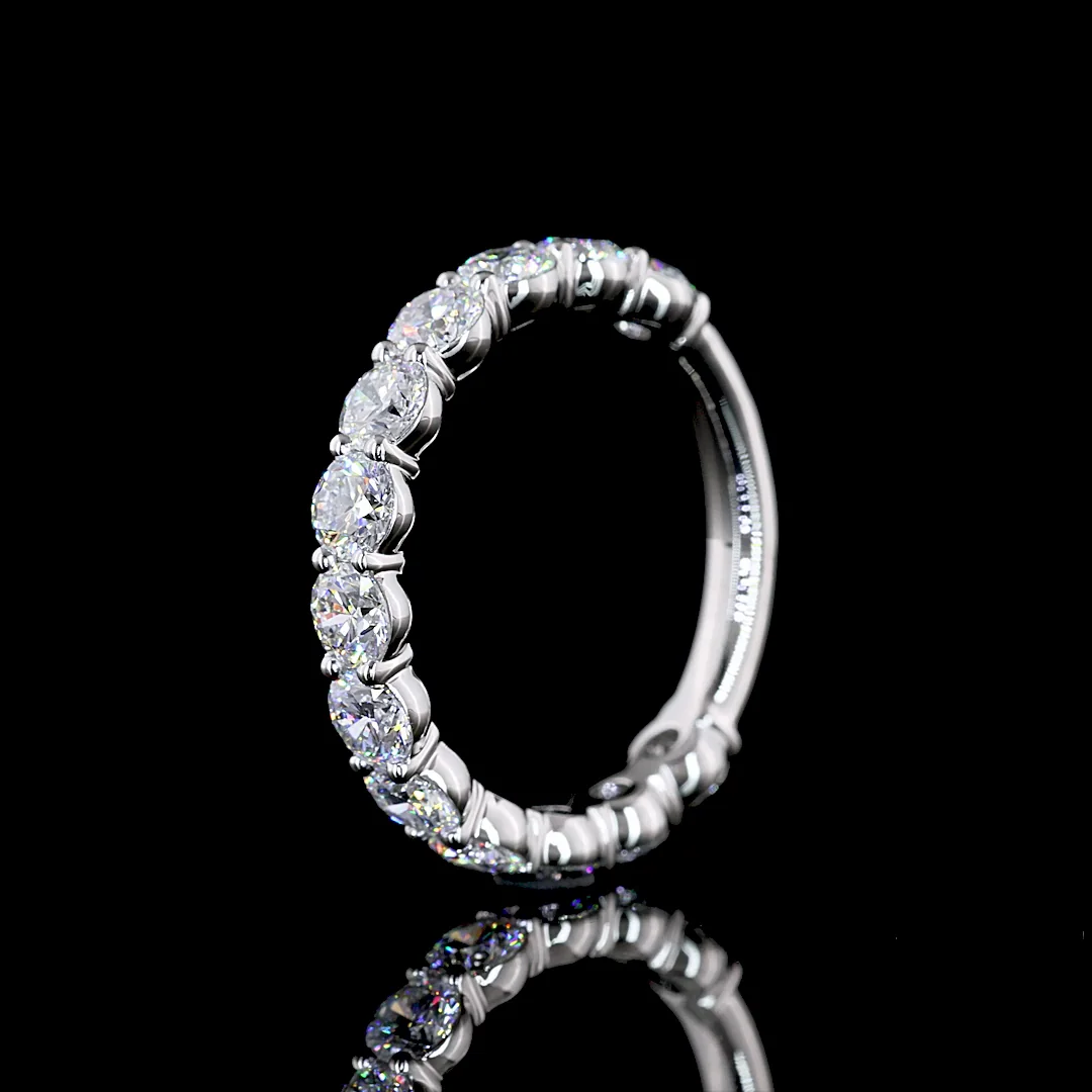 2.32 Cts Platinum Round Shape 3/4 Band Eternity Band - Image 4