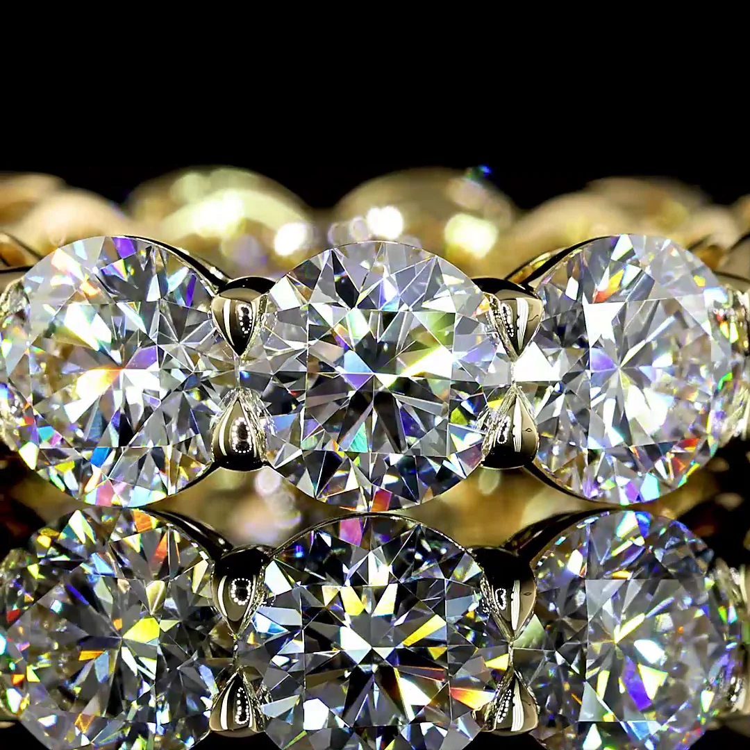 8.14 Cts 14k Yellow Gold Round Shape Eternity Band Eternity Band - Image 3