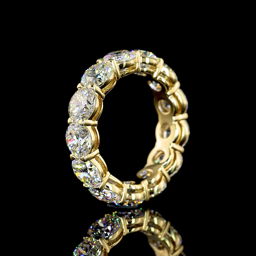 8.14 Cts 14k Yellow Gold Round Shape Eternity Band Eternity Band - Image 4