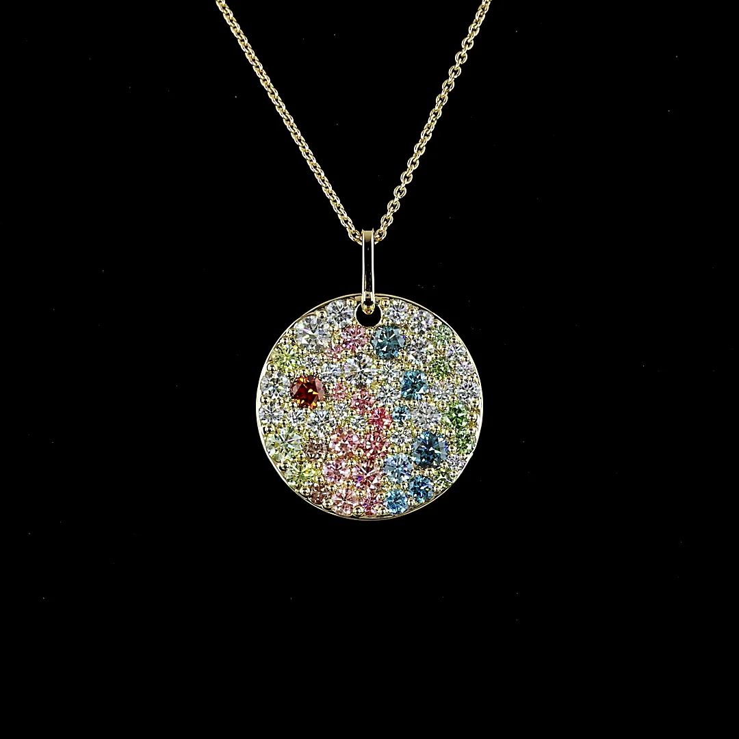 5.13 Cts 14k Yellow Gold Round Shape Pendant Pendant - Image 3