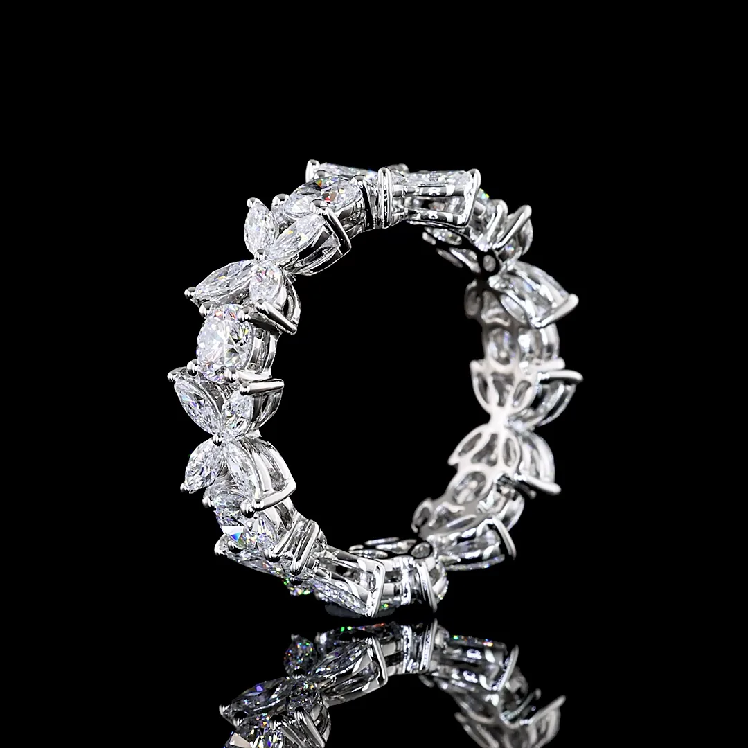 1.9 Cts Platinum Round Shape Eternity Band Eternity Band - Image 4