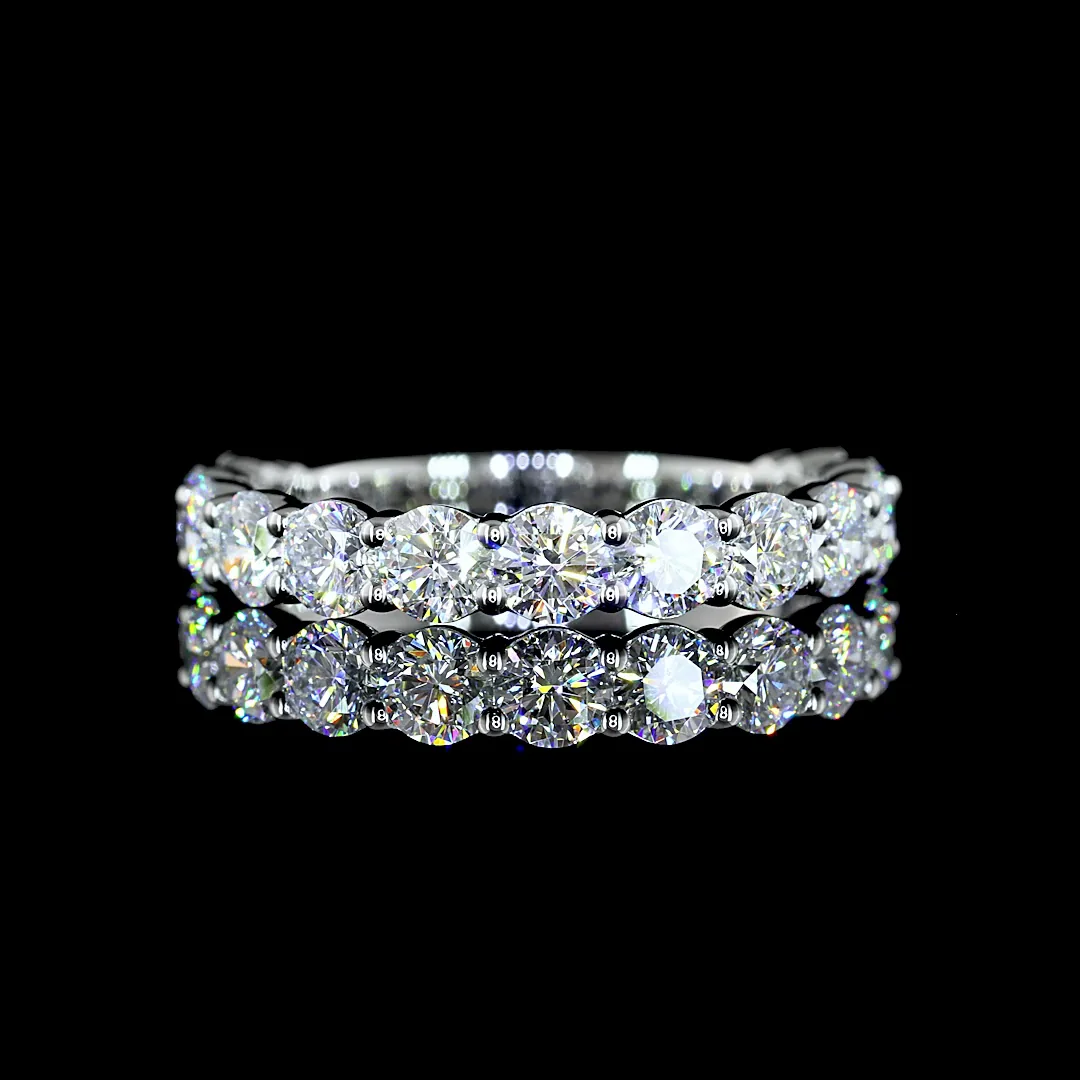 1.46 Cts Platinum Round Shape 3/4 Band Eternity Band - Video