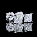 2.04 Cts 14k White Gold Princess Shape Studs Earring - Video