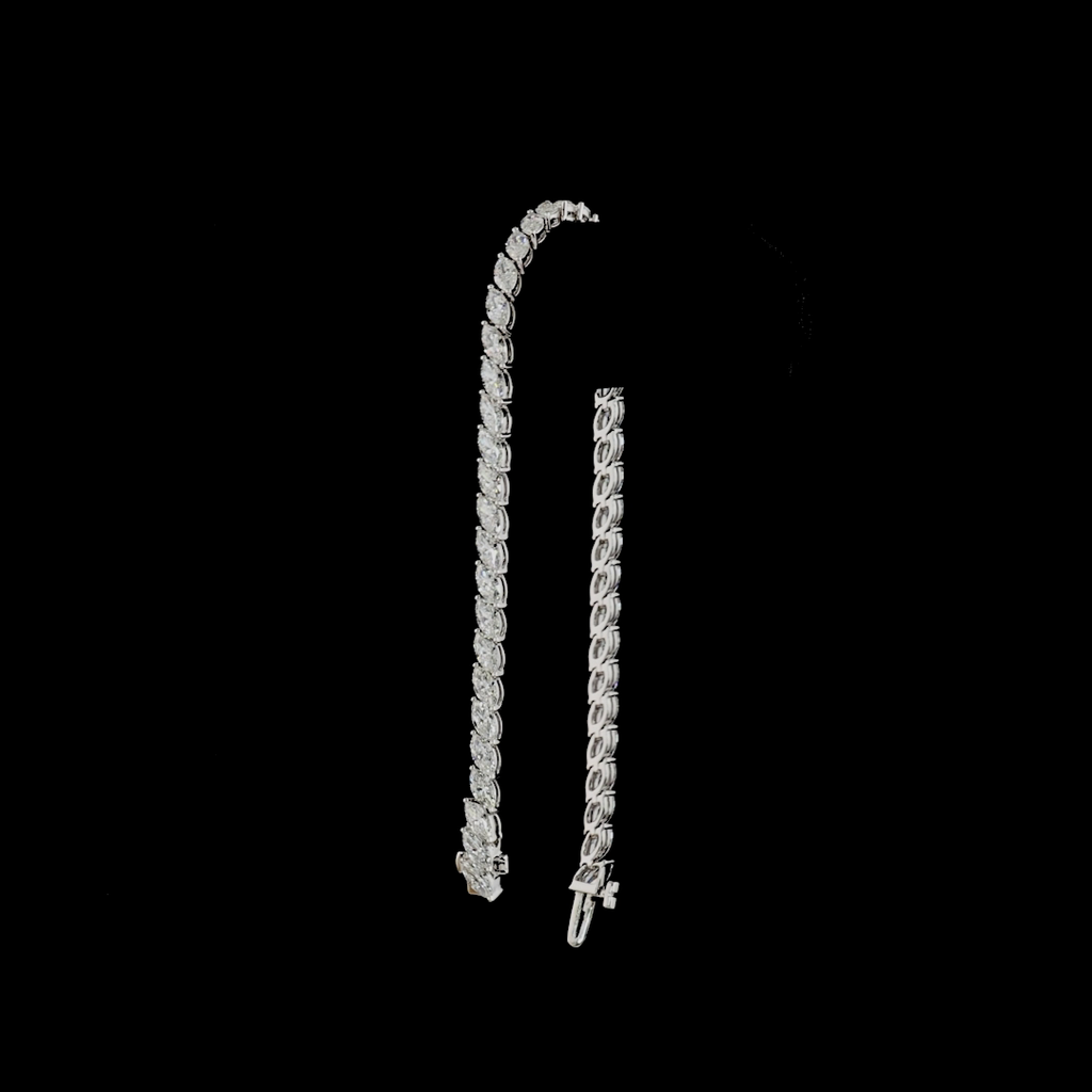 5.3 Cts 14k White Gold Marquise Shape Tennis Bracelet - Image 3