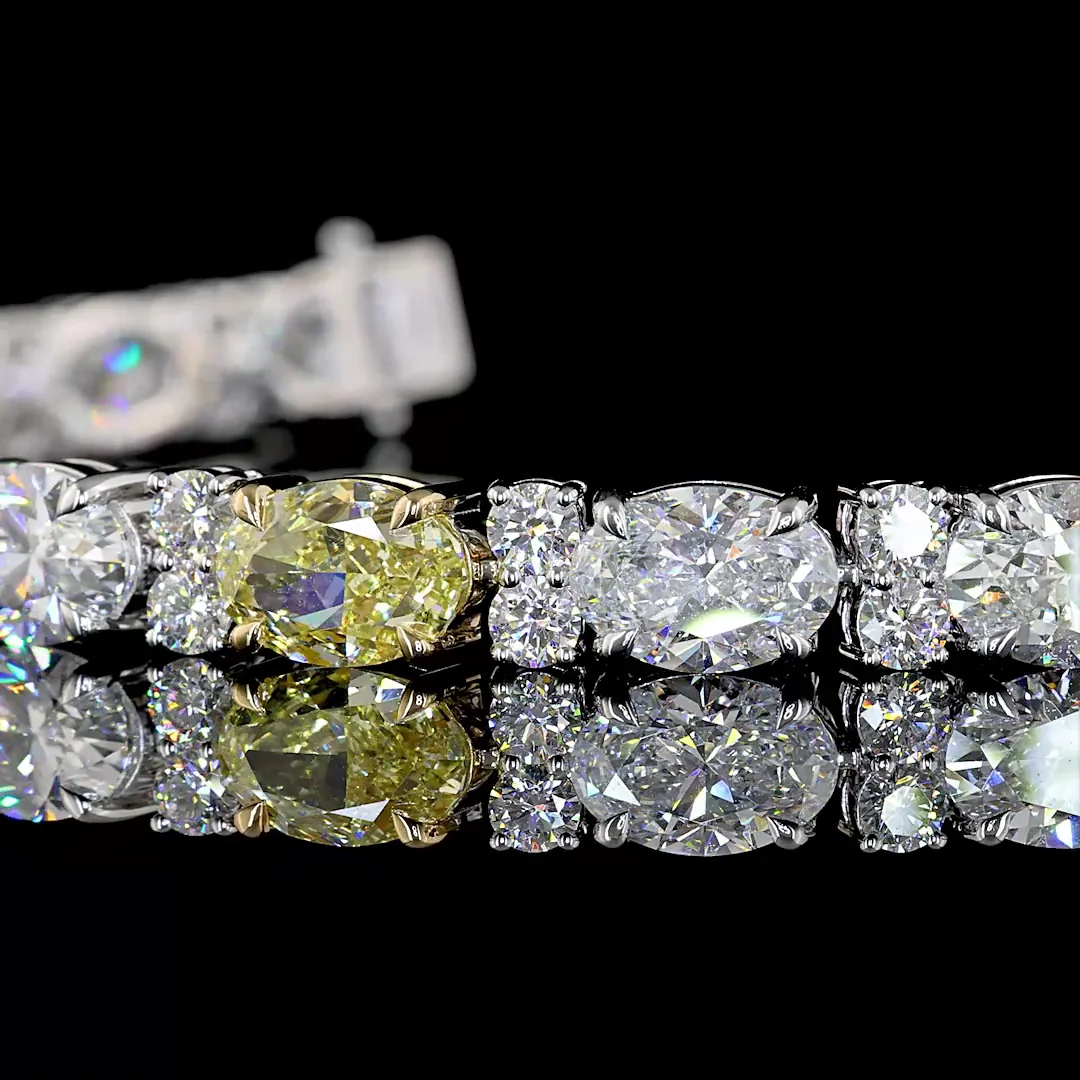 23.17 Cts 14k White Gold Oval Shape Special Bracelet - Image 3