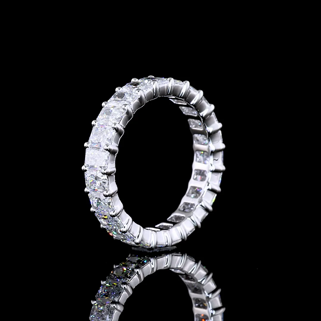 2.14 Cts 14k White Gold Radiant Shape Eternity Band Eternity Band - Image 4